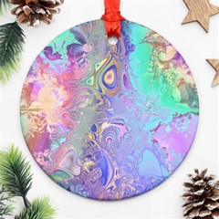 Pastel Marble Paint Swirl Pattern Ornament (round) by SpinnyChairDesigns