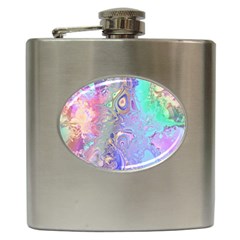 Pastel Marble Paint Swirl Pattern Hip Flask (6 Oz) by SpinnyChairDesigns