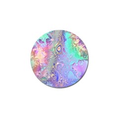 Pastel Marble Paint Swirl Pattern Golf Ball Marker by SpinnyChairDesigns