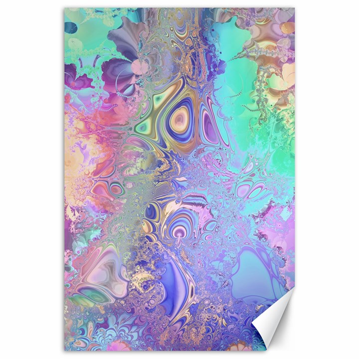 Pastel Marble Paint Swirl Pattern Canvas 24  x 36 