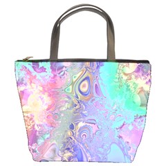 Pastel Marble Paint Swirl Pattern Bucket Bag by SpinnyChairDesigns