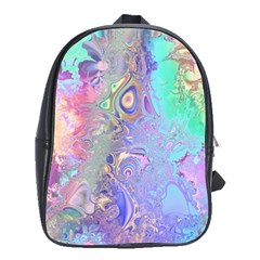 Pastel Marble Paint Swirl Pattern School Bag (large) by SpinnyChairDesigns