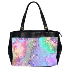 Pastel Marble Paint Swirl Pattern Oversize Office Handbag (2 Sides) by SpinnyChairDesigns