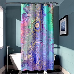 Pastel Marble Paint Swirl Pattern Shower Curtain 36  X 72  (stall)  by SpinnyChairDesigns