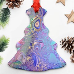 Pastel Marble Paint Swirl Pattern Ornament (christmas Tree)  by SpinnyChairDesigns