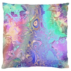 Pastel Marble Paint Swirl Pattern Large Cushion Case (two Sides) by SpinnyChairDesigns