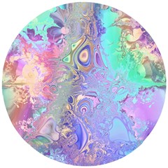 Pastel Marble Paint Swirl Pattern Wooden Puzzle Round