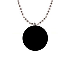 Plain Black Solid Color 1  Button Necklace by FlagGallery