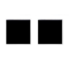 Plain Black Solid Color Cufflinks (square) by FlagGallery