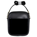 Plain Black Solid Color Girls Sling Bag Front