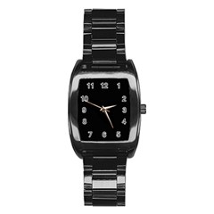 Plain Black Solid Color Stainless Steel Barrel Watch by FlagGallery