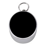 Plain Black Solid Color Mini Silver Compasses Front