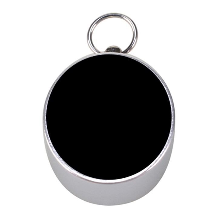 Plain Black Solid Color Mini Silver Compasses