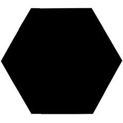 Plain Black Solid Color Wooden Puzzle Hexagon by FlagGallery