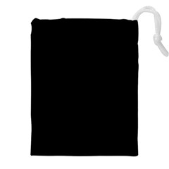 Plain Black Solid Color Drawstring Pouch (4xl) by FlagGallery