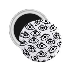 Black And White Cartoon Eyeballs 2 25  Magnets by SpinnyChairDesigns