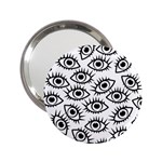 Black and White Cartoon Eyeballs 2.25  Handbag Mirrors Front