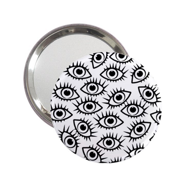 Black and White Cartoon Eyeballs 2.25  Handbag Mirrors