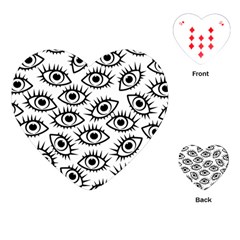 Black And White Cartoon Eyeballs Playing Cards Single Design (heart) by SpinnyChairDesigns