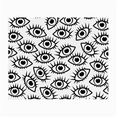 Black And White Cartoon Eyeballs Small Glasses Cloth (2 Sides) by SpinnyChairDesigns