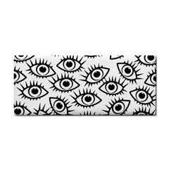 Black And White Cartoon Eyeballs Hand Towel by SpinnyChairDesigns