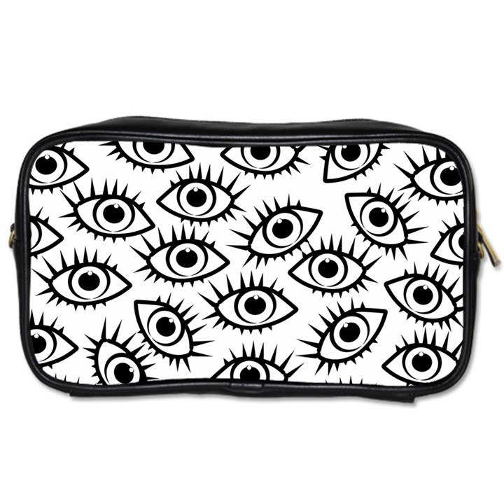 Black and White Cartoon Eyeballs Toiletries Bag (One Side)