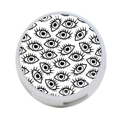 Black And White Cartoon Eyeballs 4-port Usb Hub (one Side) by SpinnyChairDesigns