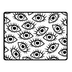 Black And White Cartoon Eyeballs Fleece Blanket (small) by SpinnyChairDesigns