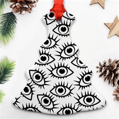 Black And White Cartoon Eyeballs Ornament (christmas Tree)  by SpinnyChairDesigns