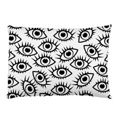 Black And White Cartoon Eyeballs Pillow Case (two Sides) by SpinnyChairDesigns