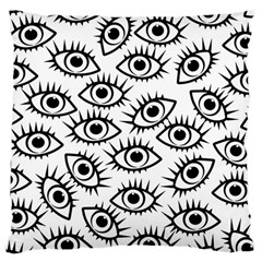 Black And White Cartoon Eyeballs Large Cushion Case (two Sides) by SpinnyChairDesigns