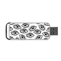 Black And White Cartoon Eyeballs Portable Usb Flash (one Side) by SpinnyChairDesigns