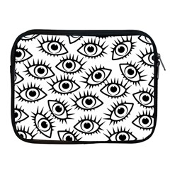 Black And White Cartoon Eyeballs Apple Ipad 2/3/4 Zipper Cases by SpinnyChairDesigns