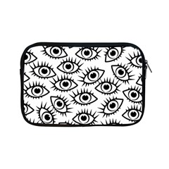 Black And White Cartoon Eyeballs Apple Ipad Mini Zipper Cases by SpinnyChairDesigns