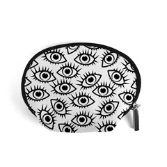 Black And White Cartoon Eyeballs Accessory Pouch (small) by SpinnyChairDesigns