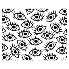 Black And White Cartoon Eyeballs Double Sided Flano Blanket (medium)  by SpinnyChairDesigns