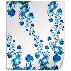 Abstract Blue Flowers On White Canvas 20  X 24  by SpinnyChairDesigns