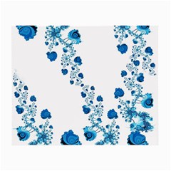 Abstract Blue Flowers On White Small Glasses Cloth (2 Sides)