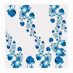 Abstract Blue Flowers On White Medium Glasses Cloth by SpinnyChairDesigns