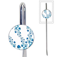 Abstract Blue Flowers On White Book Mark by SpinnyChairDesigns