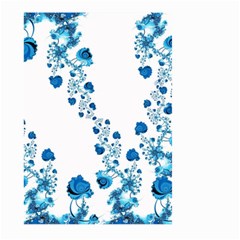 Abstract Blue Flowers On White Large Garden Flag (two Sides) by SpinnyChairDesigns