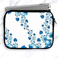 Abstract Blue Flowers On White Apple Ipad 2/3/4 Zipper Cases by SpinnyChairDesigns