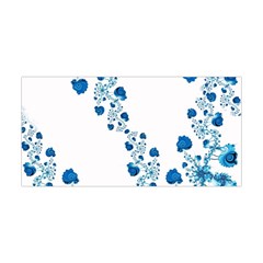 Abstract Blue Flowers On White Yoga Headband by SpinnyChairDesigns