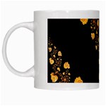 Abstract Gold Yellow Roses on Black White Mugs Left