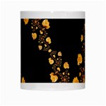 Abstract Gold Yellow Roses on Black White Mugs Center