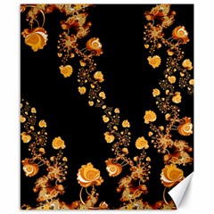 Abstract Gold Yellow Roses On Black Canvas 8  X 10  by SpinnyChairDesigns