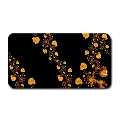 Abstract Gold Yellow Roses On Black Medium Bar Mats by SpinnyChairDesigns