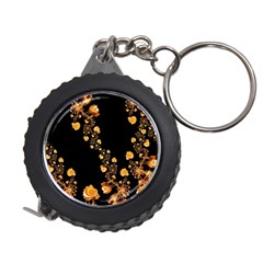 Abstract Gold Yellow Roses On Black Measuring Tape