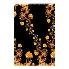 Abstract Gold Yellow Roses On Black Shower Curtain 48  X 72  (small)  by SpinnyChairDesigns