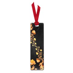 Abstract Gold Yellow Roses On Black Small Book Marks by SpinnyChairDesigns